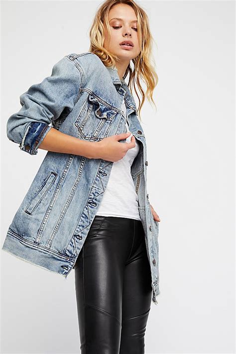 free people oversized denim jacket